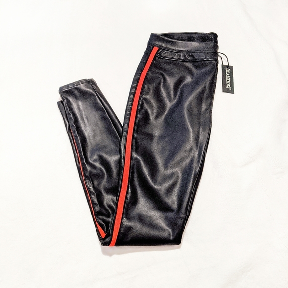 Blank NYC Pants - Blank NYC Faux Leather Vegan Red Stripe Skinny NWT